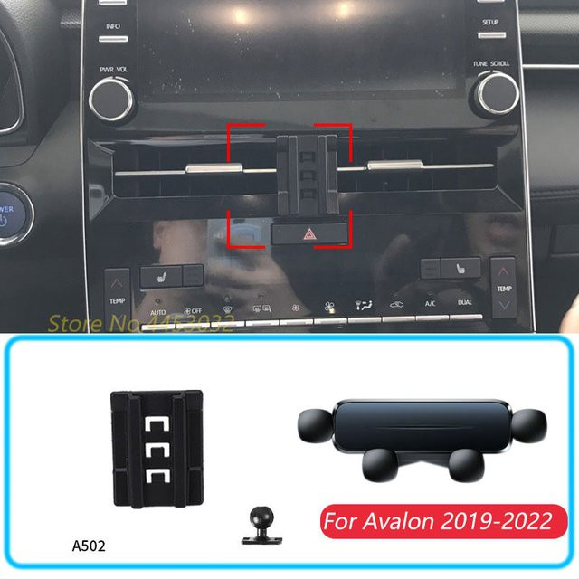 Schwerkraft-Handyhalterung für Toyota Avalon 2019-2022, Horizontale GPS-Mobilhalterung mit Basis, Schwarz - Bild 1