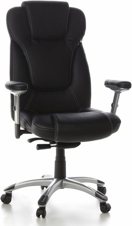 hjh OFFICE Profi Chefsessel EMBASSY 200 Executive Chair aus Kunstleder mit Armlehnen in Schwarz, höhenverstellbar