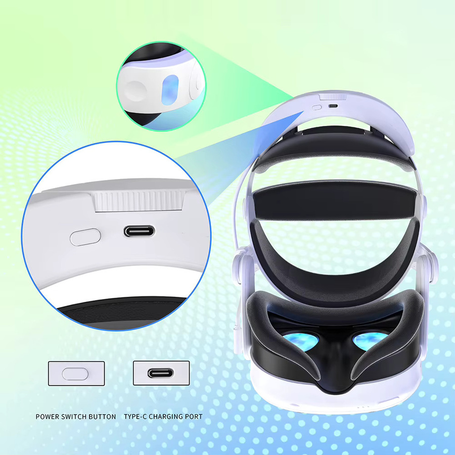 Alloet Elite-Ersatzband mit 10000mAh Batterie für Meta Quest 3S VR-Headset, Farbe: Weiß - Bild 2