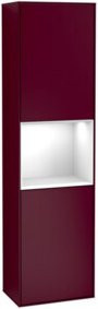 V&B Hochschrank Finion in Weiß mit LED-Beleuchtung und Glasfachböden, B/T/H: 41,8 x 41,8 x 151,6 cm - Bild 1