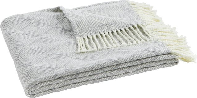 Modern Living Decke Samira in Grau/Natur mit Fransen, B/B: 130 x 170 cm - Bild 1