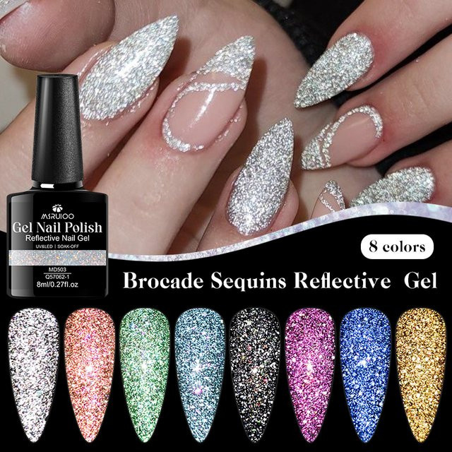 MSRUIOO Glitzer-Gel-Nagellack, 8 ml, Schimmernd - Bild 1