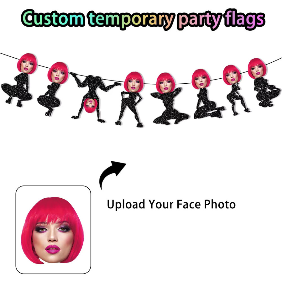 Personalisierte Papier-Girlande mit individuellem Fotomotiv für Geburtstag und Bachelorette Party - Bild 3