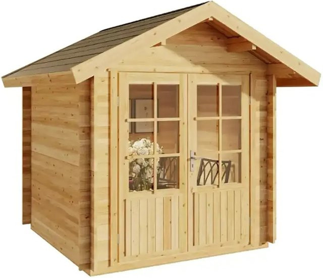 Alpholz Gartenhaus Palma Log Cabin in Braun, Naturbelassen, B/T/H: 261 x 261 x 245 cm - Bild 1