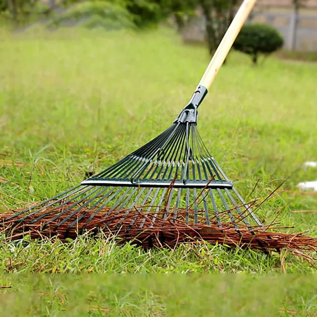 Langlebiger Gartenrechen aus Stahl mit 22 Zähnen für die Rasenpflege - Bild 1