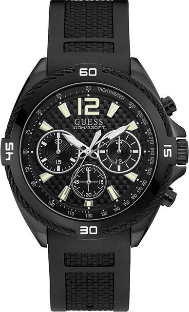 Guess Chronograph Herrenuhr, Quarz, Edelstahl, Schwarz, 49 mm - Bild 1