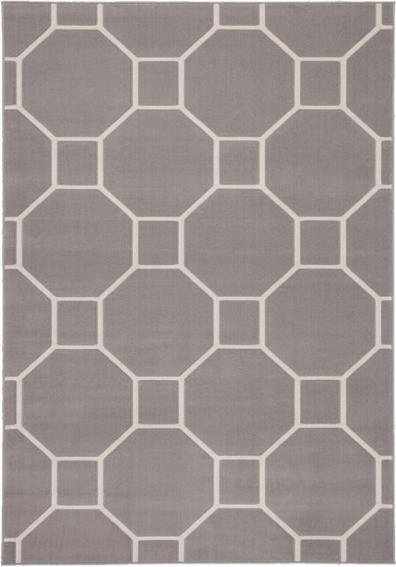 Kayoom Kurzflorteppich Lina in Taupe und Elfenbein mit High-Low-Effekt, B/T: 80 x 300 cm - Bild 1