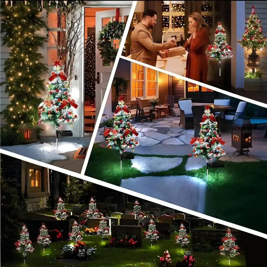 Solar-LED-Weihnachtsbaum-Hofpfahl für Garten und Veranda, mehrfarbig, IP65 wasserdicht - Bild 3