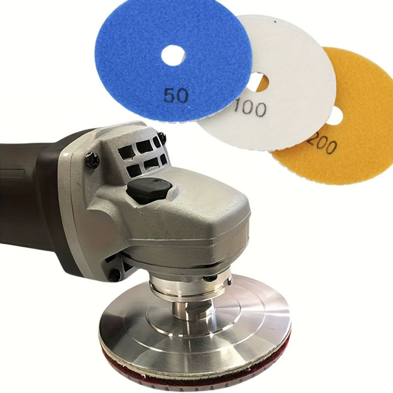 WIDEEP Diamant-Polierpads Set 3 Stück, 100 mm Durchmesser, M14 Aluminiumlegierung, Nass- und Trockenpolierset für Granit, Marmor, Beton und Stein - Bild 5