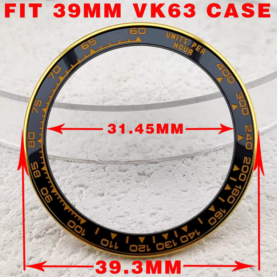 OUMASHI Uhrenzubehör Lünette, Edelstahl, Keramik, 39 mm, Unisex - Bild 2