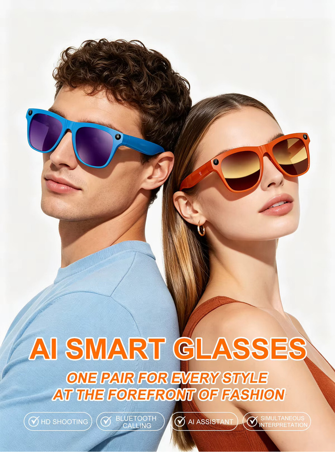 Lenovo Smart AI-Brille mit 8K HD Aufnahmekamera für Foto und Video, wasserdicht mit Bluetooth für Sprachanrufe und Übersetzung - Bild 4