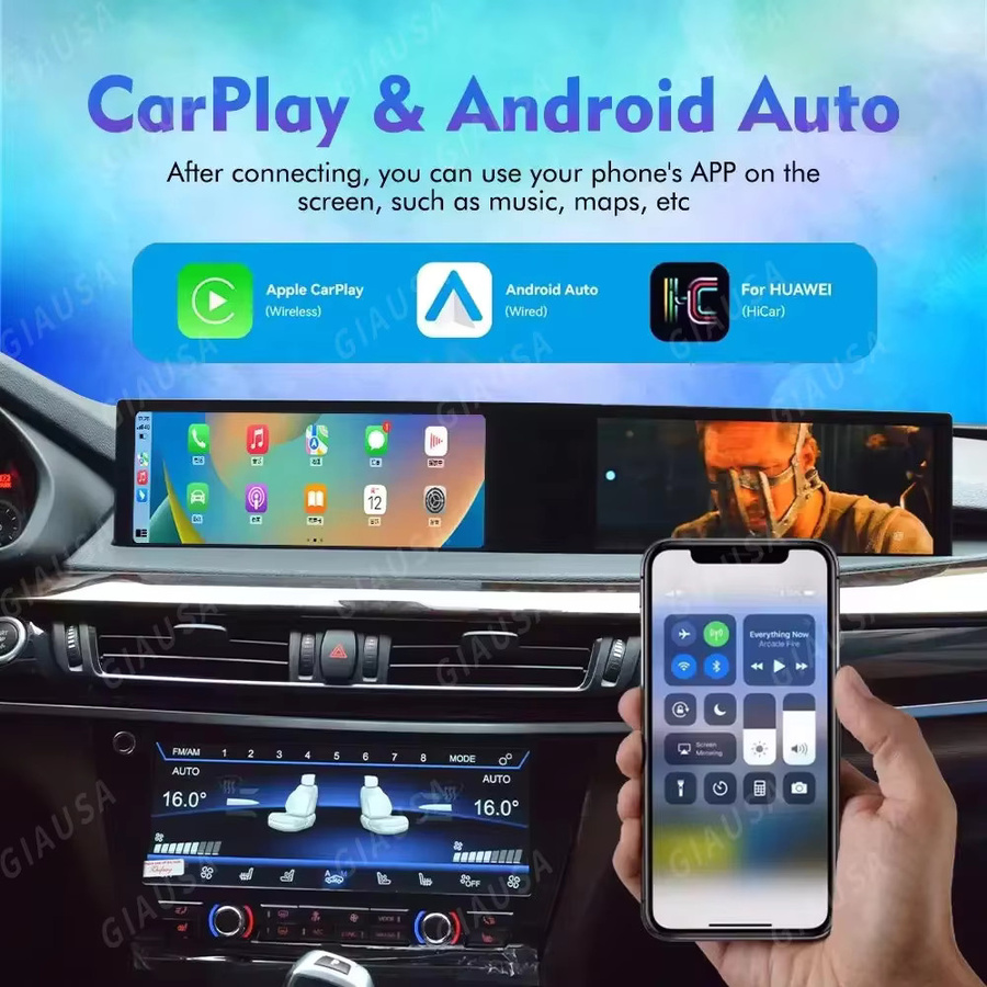 YANFU Gebogener Doppelbildschirm Android 13 Multimedia-Player mit GPS für BMW X5 X6 2014-2017 und 5er Serie F10 F11 2011-17 in Schwarz, 21 Zoll - Bild 6