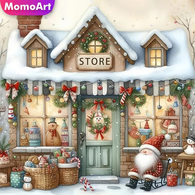 Momoart DIY Diamantmalerei-Set Landschaftsbild mit Wintermotiv als Wandkunst in Multicolour, B/H: 20 x 20 cm - Bild 1