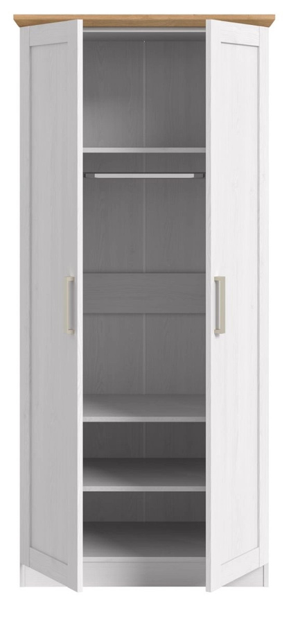 Kleiderschrank Mirano Landhausstil in Weiß Lärche B: 84 cm, H: 185 cm - Bild 4