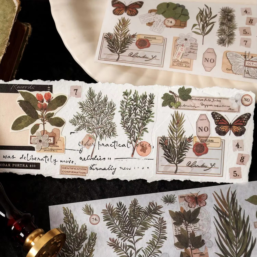 Journamm 6er Pack Vintage Pflanzenaufkleber für Scrapbooking und Junk Journal in Multicolour - Bild 3
