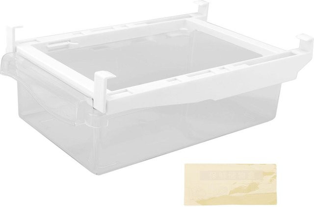 CosyHome Kühlschrank Organizer Behälter mit verlängertem Griff und Federhebel, BPA-frei, Weiß/Transparent - Bild 1