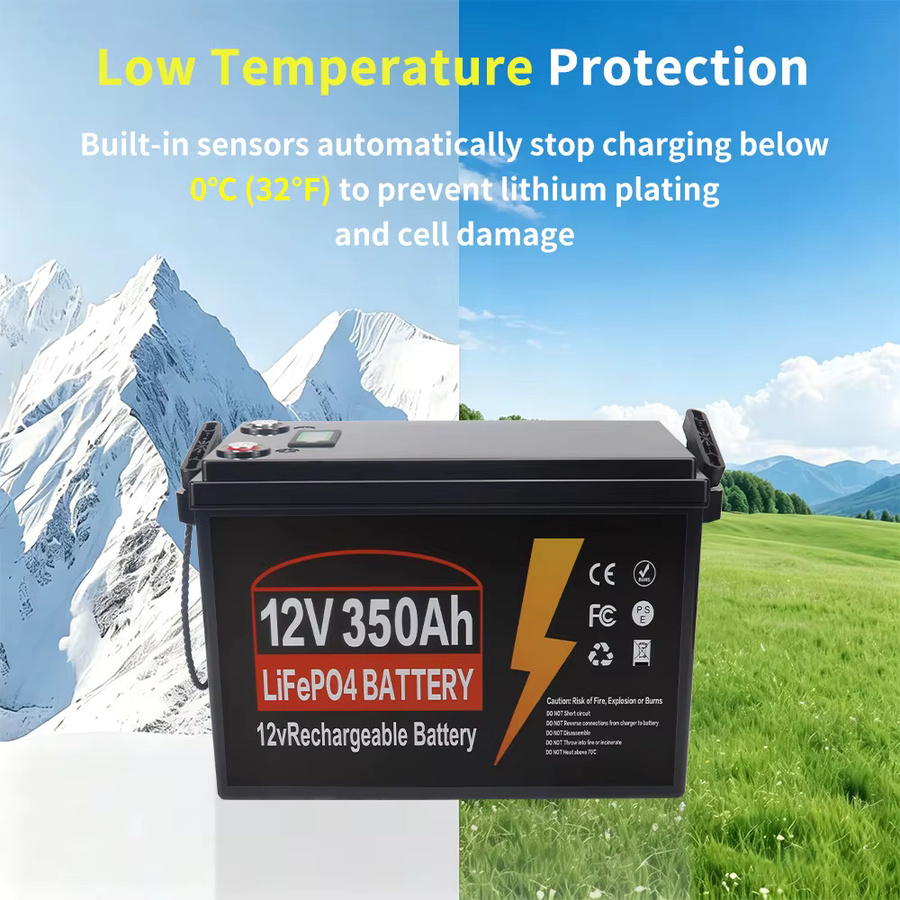Likctt 12V 350Ah LiFePO4 Lithium-Batterie mit 100A BMS in Schwarz - Bild 5