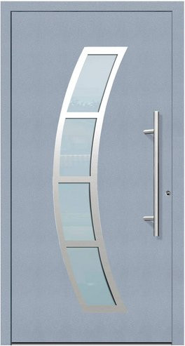 KNOCK Flügelüberdeckende Kunststoff-Haustür Terra in Grau mit Glaseinsatz, modern, Höhe: 210 cm, Breite: 100 cm, Tiefe: 58,5 cm - Bild 1