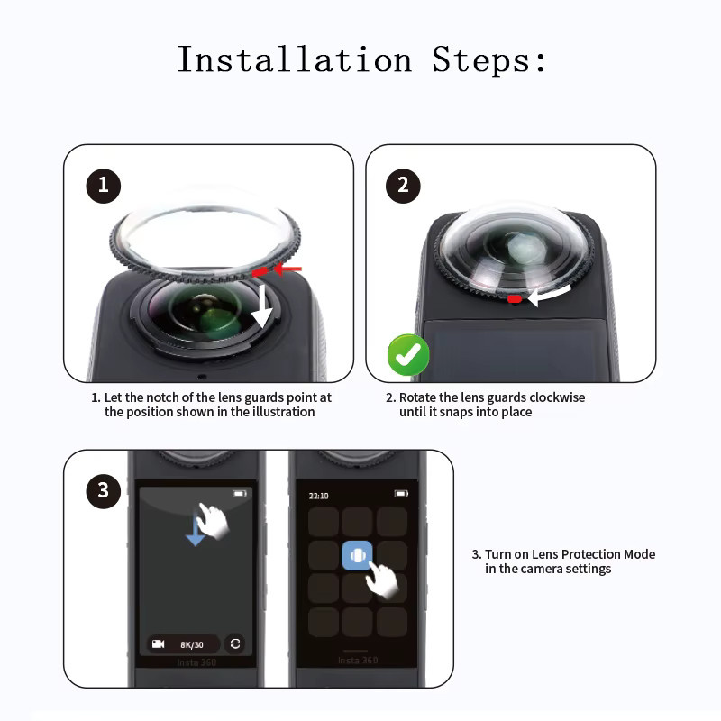 Insta360 X4 Zubehör-Set in Schwarz mit Displayschutzfolie, Objektivschutz, Silikonhülle, Schutzrahmen und Aufbewahrungstasche - Bild 3