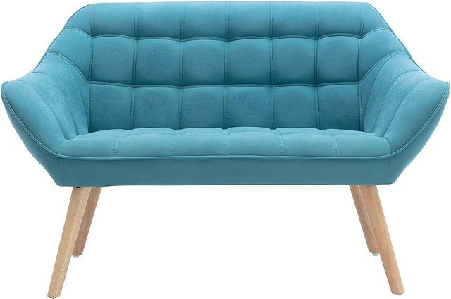 Vente-unique Sofa Caserta in Türkisblau ohne Schlafmöglichkeit mit Stoffbezug, Breite: 127 cm - Bild 1