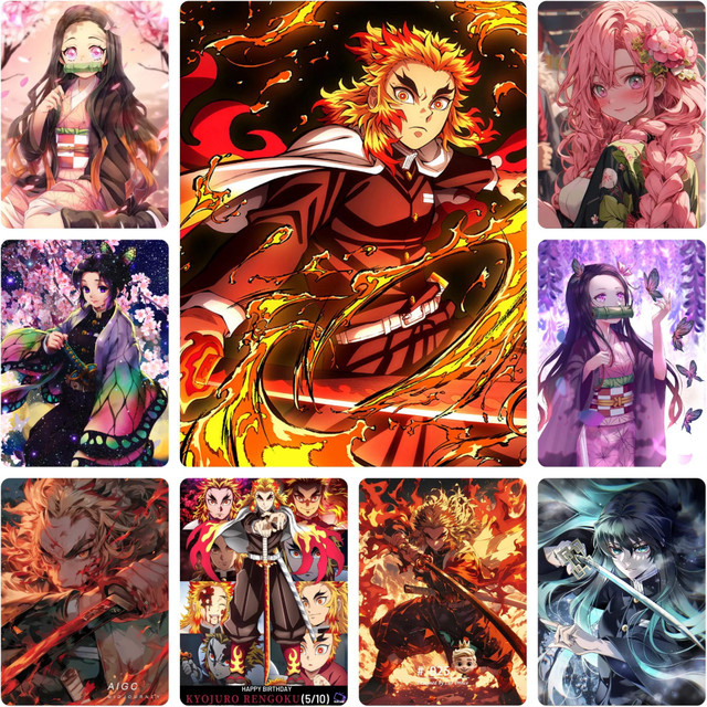 Bilibili Demon Slayer Kamado Nezuko Rengoku Kyoujurou Design Ölgemälde nach Zahlen DIY-Set - Bild 1