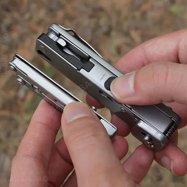 BHBT 14-in-1 faltbares Multitool-Messer mit abnehmbarer Schere in Silber für Outdoor, Camping und EDC - Bild 1