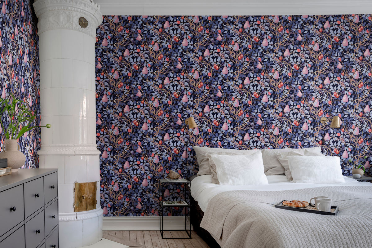 Rebel Walls Tapete Fruit Garden in Lilac mit floralem Vintage-Design und botanischem Muster - Bild 2