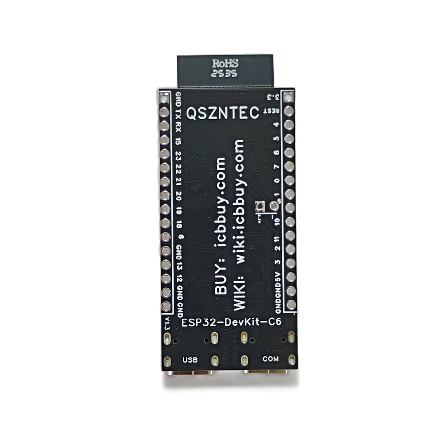 QSZNTEC ESP32-C6 N4 Entwicklungsboard mit Wi-Fi 6, BLE und Zigbee, USB-C Anschluss, Schwarz - Bild 4