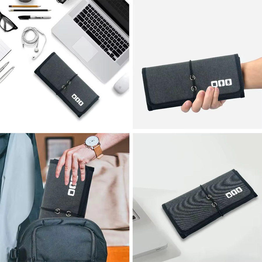 Elektronischer Organizer in Schwarz als Kabeltasche und Reise-Taschenorganizer für USB-Kabel und Telefonzubehör - Bild 5