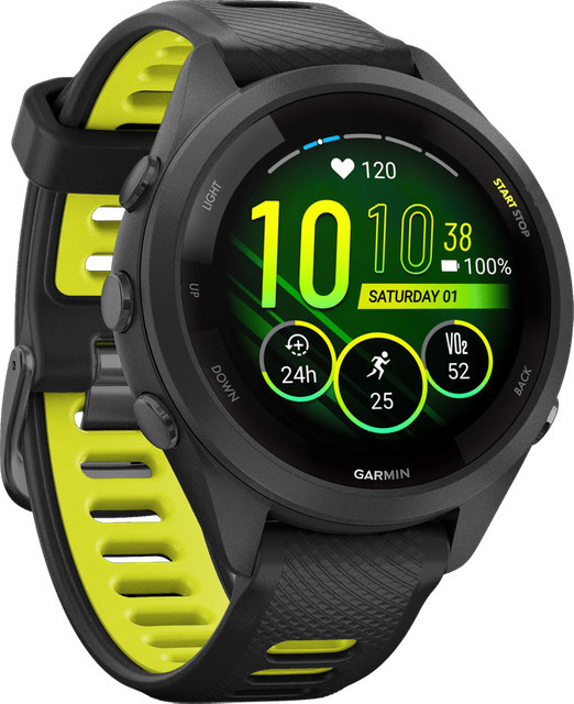 Garmin Forerunner 265 GPS-Smartwatch mit Schlafanalyse in Schwarz und Gelb - Bild 1
