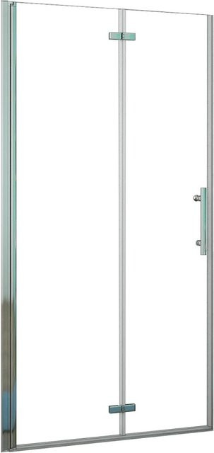 AICA Duschwand Walk In als Falttür und Duschabtrennung aus Nano ESG Glas, Farbe: Transparent, B: 80 cm, H: 185 cm, Glasstärke: 6 mm - Bild 1