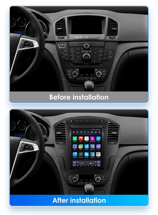 Hizpo Autoradio mit 9,7 Zoll Vertikalbildschirm für Opel Insignia und Buick Regal 2009 - 2013, Multimedia Stereo mit Carplay, GPS und WIFI in Schwarz - Bild 2