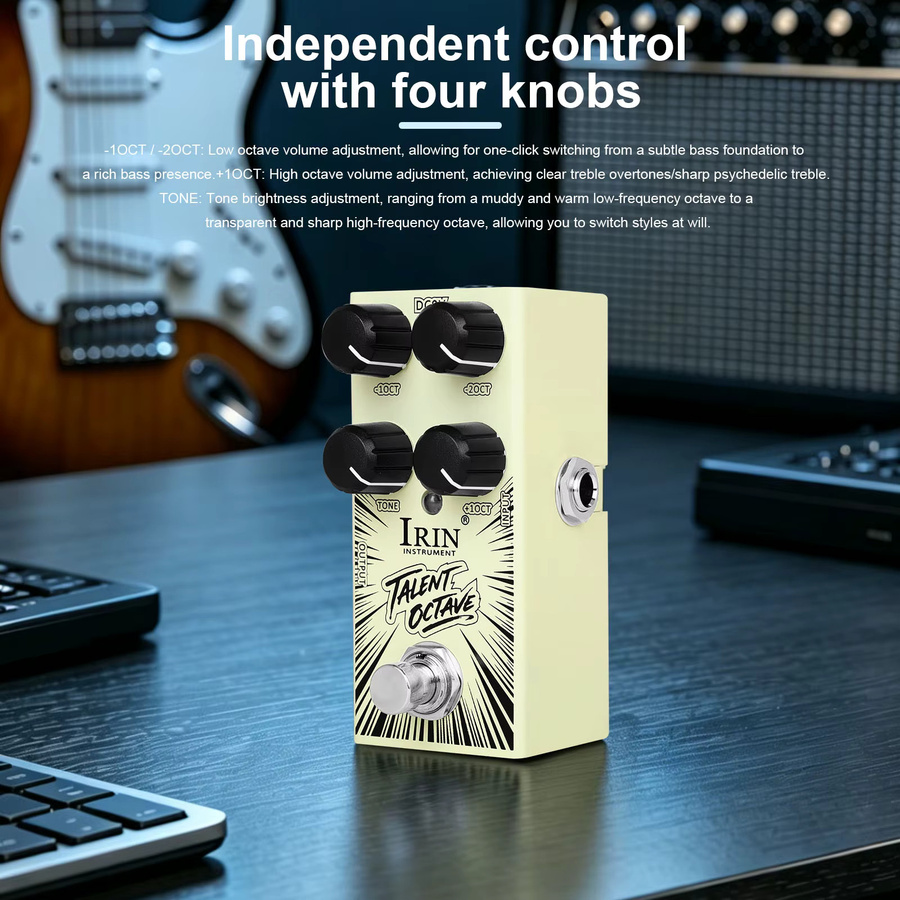 IRIN RS/F-19 TALENT OCTAVE Gitarren-Effektpedal – Polyphoner Dreifach-Oktav-Harmonisierer für 3 separate Stimmen - Bild 5