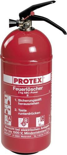Protex Pulverfeuerlöscher Rot mit 2l für die Brandklassen A, B und C - Bild 1