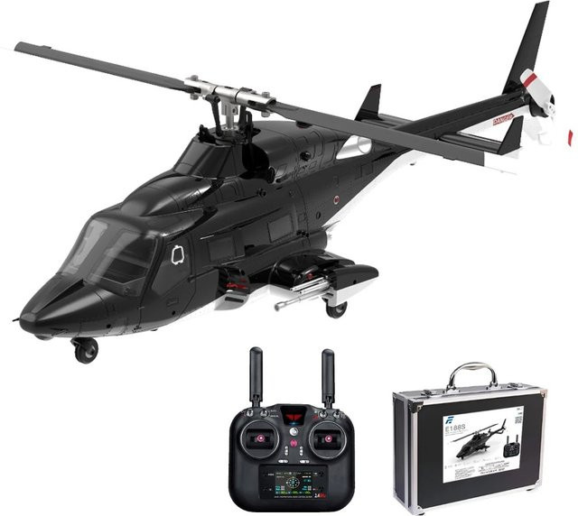 Eachine E188S AirWolf RC-Hubschrauber in Schwarz mit GPS, optischer Flusslokalisierung und doppeltem bürstenlosem Motor im Maßstab 1:34 - Bild 1