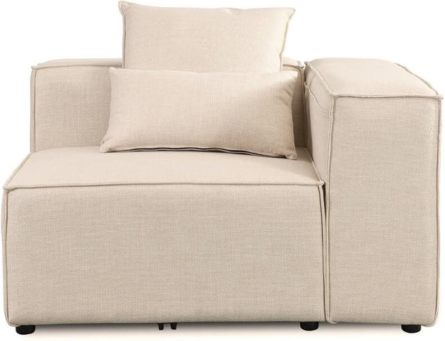 HOME DELUXE Modulares Ecksofa VERONA Rechts, Beige, Breite: 120 cm, Tiefe: 70 cm - Bild 1