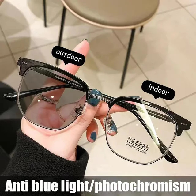 Rexxar Korrektionsbrille Halbrahmen, Browline, Schwarz, Unisex, Blaulichtfilter - Bild 1