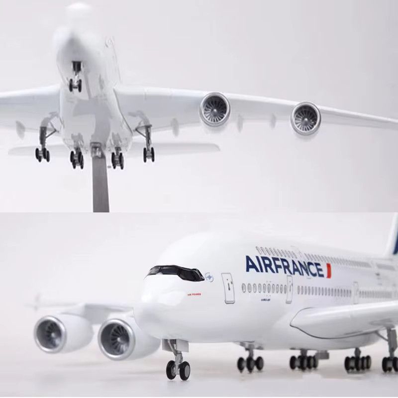 ZOCO Airbus A380 Modellflugzeug Air France in Weiß, Sammlerstück aus Harz, Länge: 47 cm - Bild 3