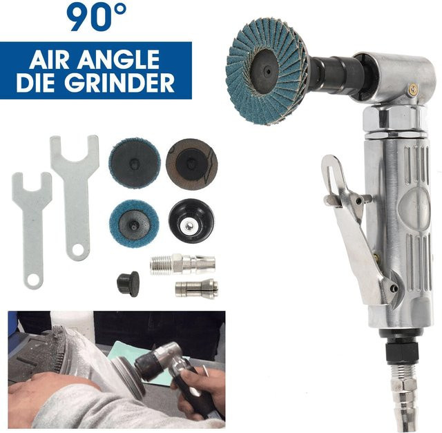Pneumatischer 90 Grad Druckluft-Winkelschleifer in Silber mit 25000 U/min und 2 Zoll Schleifscheibe - Bild 1