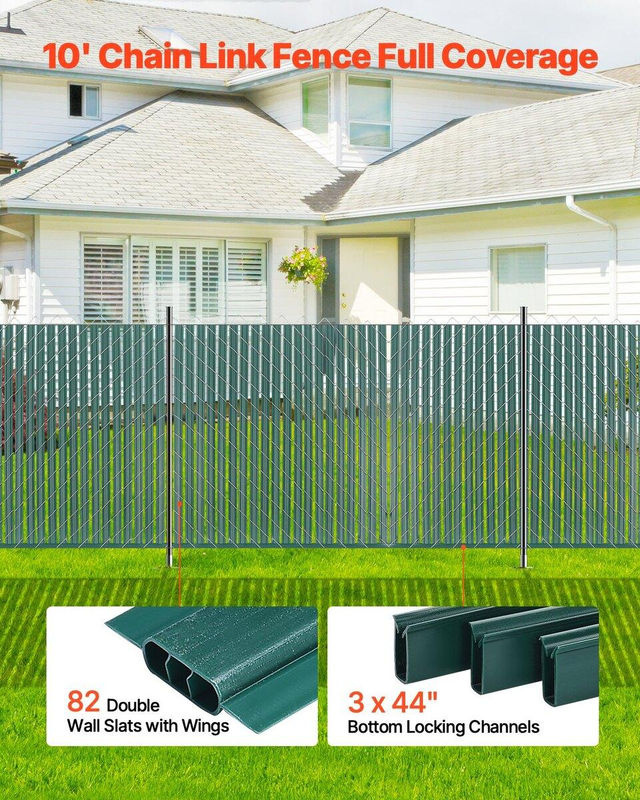 Buying Solutions MB Sichtschutzstreifen für Maschendrahtzaun, doppelwandig mit Flügeln, Farbe: Grün, für 1,22 m hohe Zäune - Bild 6