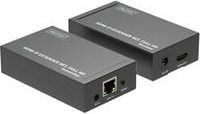 Digitus HDMI Extender Set über RJ45 Netzwerkkabel, HDMI Verlängerung bis 120m, Schwarz - Bild 1