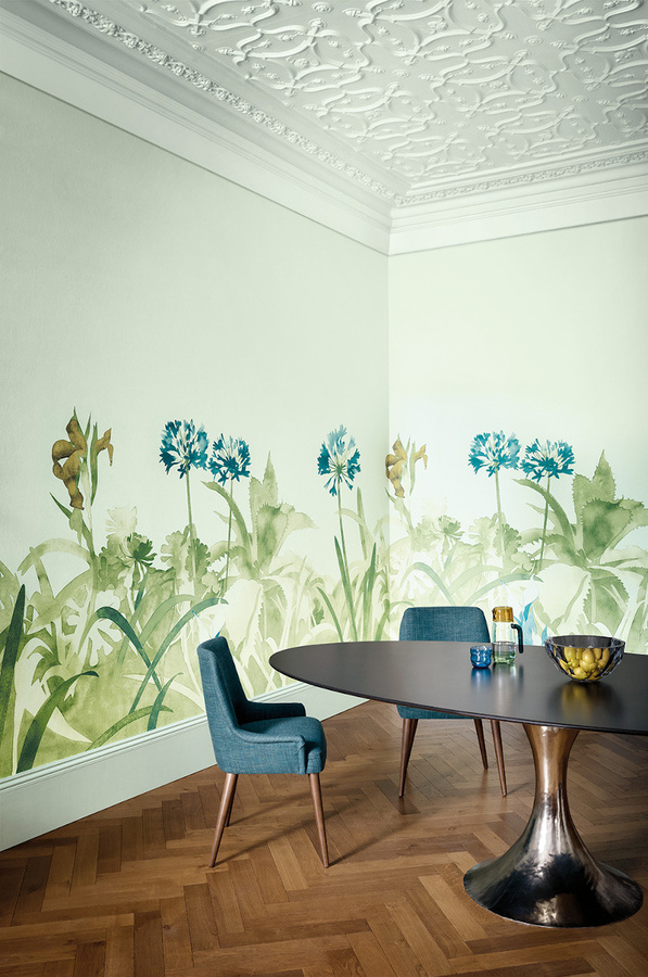 Paint & Paper Library Mural Aloe Walk Glass Wandtattoo in Grün mit botanischem Natur- und Floral-Design aus Vlies - Bild 1