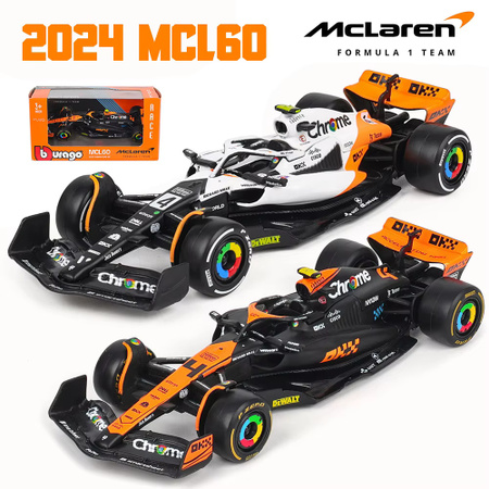 Bburago McLaren F1 2024 MCL38 2023 MCL60 Monaco, Modellauto, 1:43, Weiß