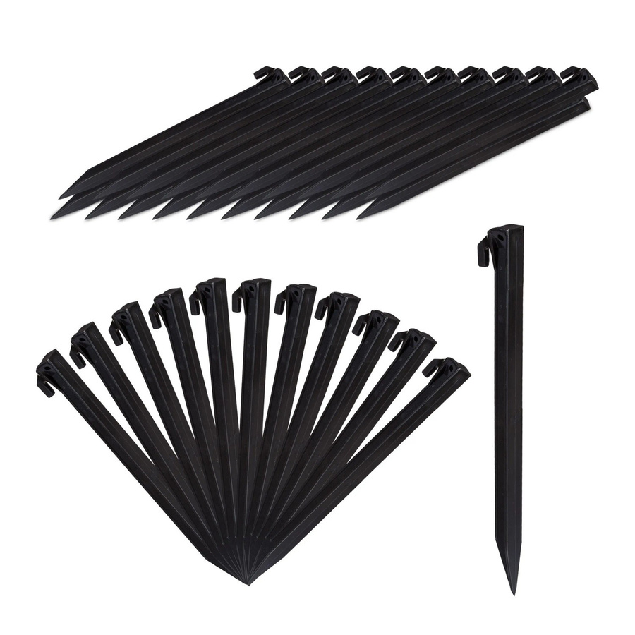 Relaxdays Heringe 32er Set aus ABS Kunststoff in Schwarz mit Öse, B/H/T: 3,5 x 31 x 2 cm - Bild 2
