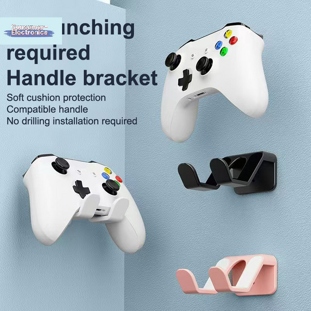 SD&HI Universeller Wandhalter für Spielcontroller und Headsets, Aufbewahrungsregal für Nintendo Switch Pro, Schwarz - Bild 1