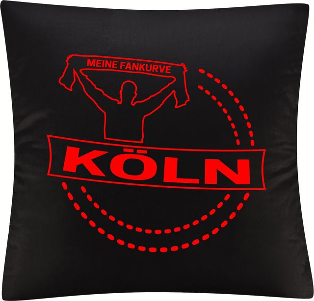 Kissenbezug multifanshop Köln Meine Fankurve in Rot, Breite: 40 cm, Höhe: 40 cm - Bild 1