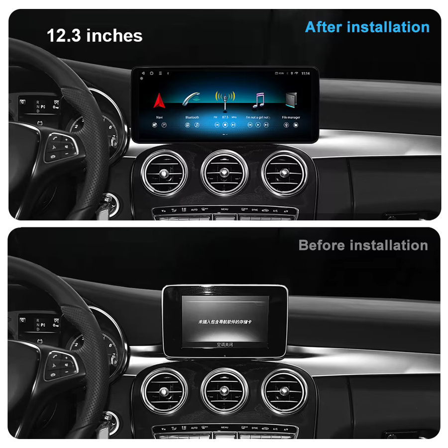 LIARO-NAVI Android 16 Autoradio mit Touchscreen und GPS für Mercedes BENZ C-KLASSE W205 und GLC 2015 - 2018 in Schwarz mit kabellosem CarPlay und Multimedia-Player - Bild 3