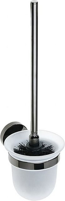 Brillantbad BEMATIT WC-Bürstengarnitur mit Glasbehälter aus Messing in Metallic Grau poliert, B/T/H: 9,5 x 36,0 x 14,0 cm - Bild 1