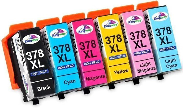 Kingway 378 XL Tintenpatrone Multicolor kompatibel für Epson Expression Photo XP-8600, XP-8500 und XP-8605 - Bild 1