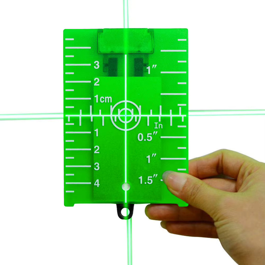 ALLOYSEED Laser-Nivellierkarte für vertikale und horizontale Linienstrahlen in Rot oder Grün zur Entfernungsmessung in Zoll und cm - Bild 4